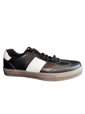 Section X Sayer Men’s Size 11.5 Retro Black/white Leather Luxury Court Sneakers